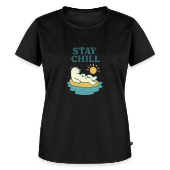 Restez au frais avec l’Eisbär - T-shirt Premium bio Femme - noir - Devant - Selfina (174cm)