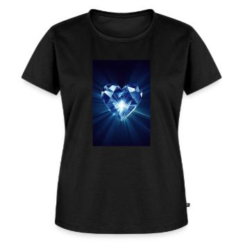 Coeur de diamant brillant - T-shirt Premium bio Femme - noir - Devant - Selfina (174cm)