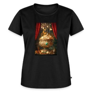 Le trésor royal déborde - T-shirt Premium bio Femme - noir - Devant - Selfina (174cm)