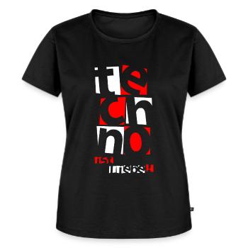 Techno - Techno music - techno ist liebe ( weiß ) - Frauen Premium Bio T-Shirt - Schwarz - Vorne - Selfina (174cm)