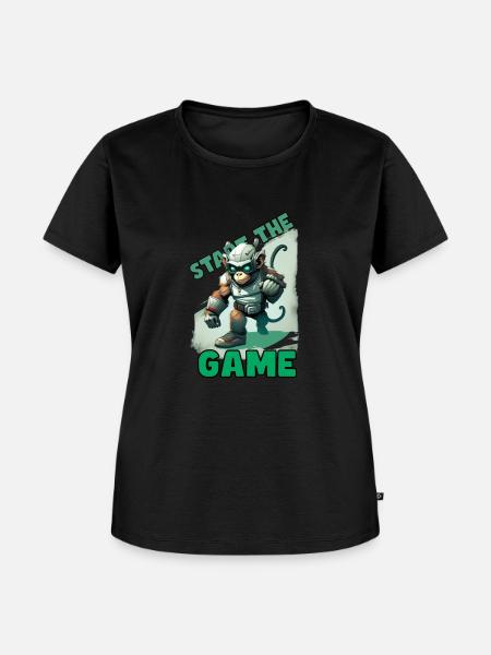 Space Gaming Gamer Monkey - Frauen Premium Bio T-Shirt - Schwarz