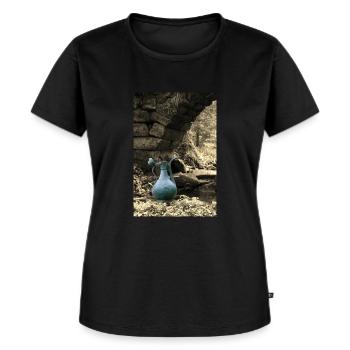 CRUCHE EN CUIVRE / NORD DE LA FORÊT-NOIRE / SÉPIA - T-shirt Premium bio Femme - noir - Devant - Selfina (174cm)
