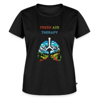 Inspirez la nature expirez le stress - T-shirt Premium bio Femme - noir - Devant - Selfina (174cm)