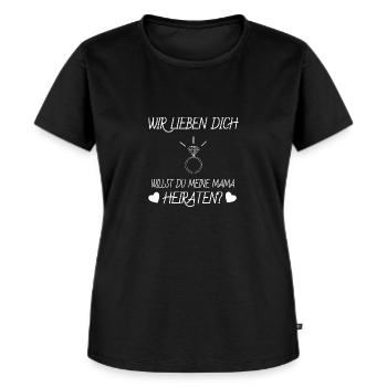 Heiratsantrag - Frauen Premium Bio T-Shirt - Schwarz - Vorne - Selfina (174cm)