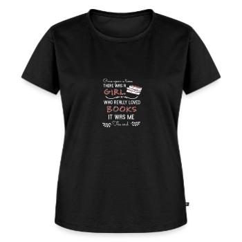 Lesen Buch Bücher Mädchen - Frauen Premium Bio T-Shirt - Schwarz - Vorne - Selfina (174cm)