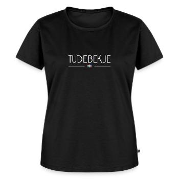 Tudebekje Limited Edition - Frauen Premium Bio T-Shirt - Schwarz - Vorne - Selfina (174cm)