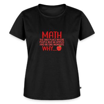 Mathématiques et oranges Mathématiques Calcul des nombres - T-shirt Premium bio Femme - noir - Devant - Selfina (174cm)