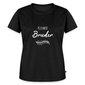 Kleiner Bruder - Brüder - Partnerlook - Frauen Premium Bio T-Shirt - Schwarz - Vorne - Selfina (174cm)