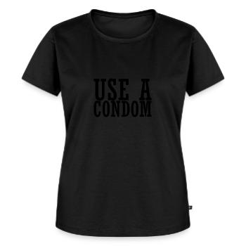 Sarcastic Use A Condom - Women's Premium Organic T-shirt - black - Front - Selfina (174cm)