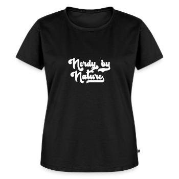 Nerd Nerdy By Nature - Frauen Premium Bio T-Shirt - Schwarz - Vorne - Selfina (174cm)