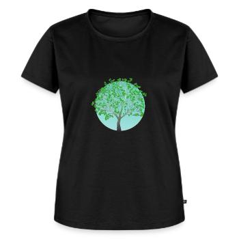 Arbre vert au printemps - T-shirt Premium bio Femme - noir - Devant - Selfina (174cm)