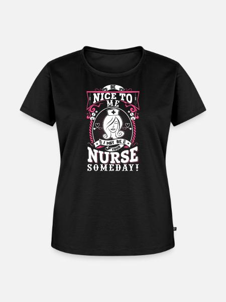 Krankenschwester nett - Frauen Premium Bio T-Shirt - Schwarz