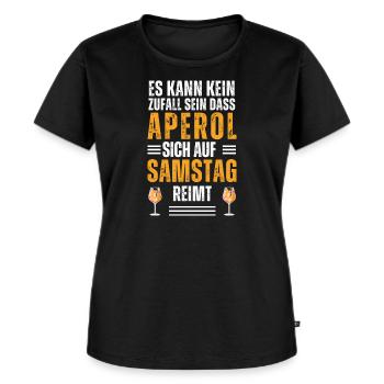 Das kann doch kein Zufall sein - Frauen Premium Bio T-Shirt - Schwarz - Vorne - Selfina (174cm)