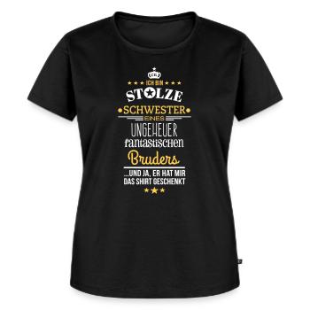 Ungeheuer fantastischer Bruder - Schwester / Shirt - Frauen Premium Bio T-Shirt - Schwarz - Vorne - Selfina (174cm)