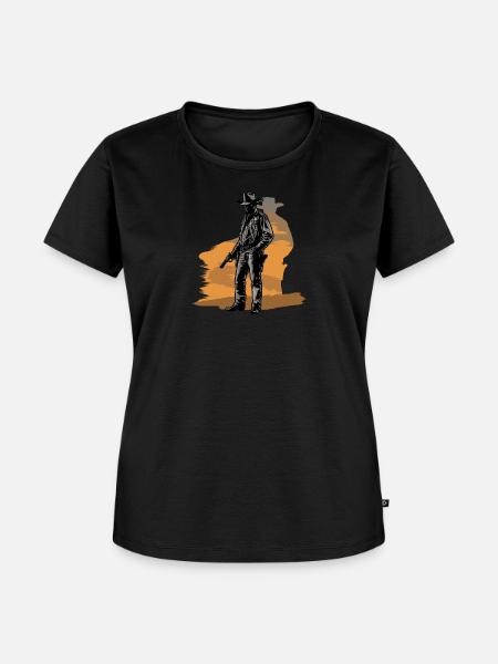 Westernschießen Cowboy - Frauen Premium Bio T-Shirt - Schwarz