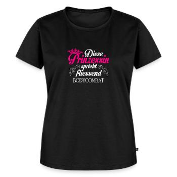 Bodycombat - Prinzessin - Frauen Premium Bio T-Shirt - Schwarz - Vorne - Selfina (174cm)