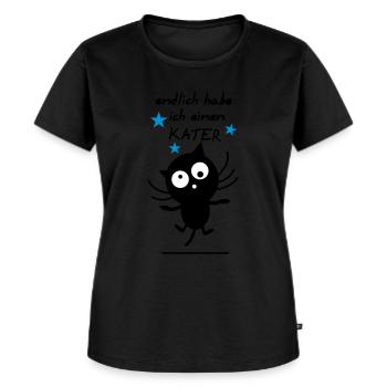Betrunkener Kater - Frauen Premium Bio T-Shirt - Schwarz - Vorne - Selfina (174cm)