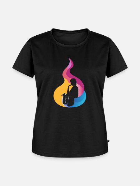 Saxophon Blaskapelle - Frauen Premium Bio T-Shirt - Schwarz