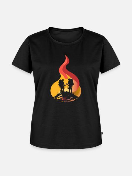 Wanderer Trekking Gipfel - Frauen Premium Bio T-Shirt - Schwarz