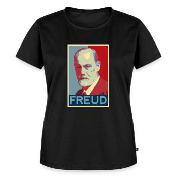 Sigmund Freud Motiv - Frauen Premium Bio T-Shirt - Schwarz - Vorne - Selfina (174cm)