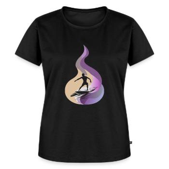 Surfen Surfer Hawaii - Frauen Premium Bio T-Shirt - Schwarz - Vorne - Selfina (174cm)