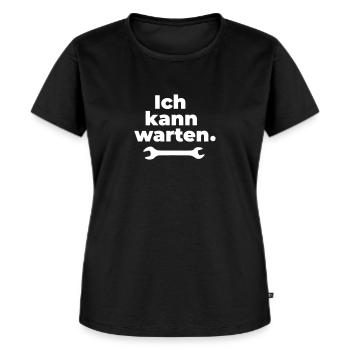 Ich kann warten - Frauen Premium Bio T-Shirt - Schwarz - Vorne - Selfina (174cm)