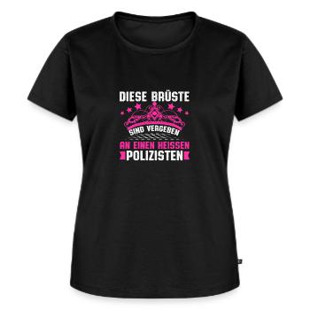 Diese Brüste sind vergeben Polizist - Frauen Premium Bio T-Shirt - Schwarz - Vorne - Selfina (174cm)