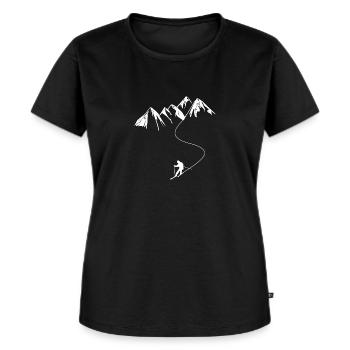 Skifahrer Skifahren Wintersport - Frauen Premium Bio T-Shirt - Schwarz - Vorne - Selfina (174cm)