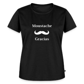 Moustache gracias - T-shirt Premium bio Femme - noir - Devant - Selfina (174cm)