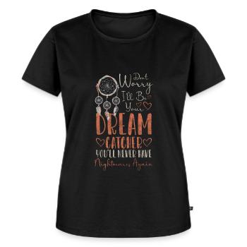 Traumfänger Wunsch Glück Schlaf - Frauen Premium Bio T-Shirt - Schwarz - Vorne - Selfina (174cm)