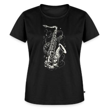 Saxophon - Frauen Premium Bio T-Shirt - Schwarz - Vorne - Selfina (174cm)
