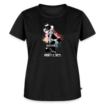 Anime Strength: Arena-Power-Schaufenster - Frauen Premium Bio T-Shirt - Schwarz - Vorne - Selfina (174cm)