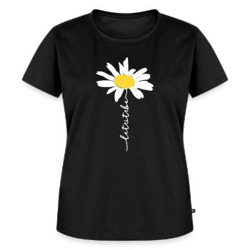 Gänseblümchen - Wildkräuter - Natur - Nachhaltig - Frauen Premium Bio T-Shirt - Schwarz - Vorne - Selfina (174cm)