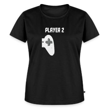 Player 1 Player 2 Gamer Vater Sohn Partnerlook - Frauen Premium Bio T-Shirt - Schwarz - Vorne - Selfina (174cm)