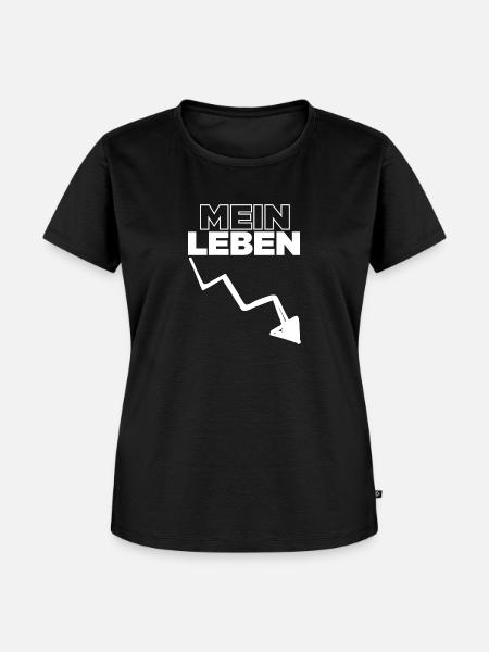 Mein Leben - Spruch / Bergab - Frauen Premium Bio T-Shirt - Schwarz
