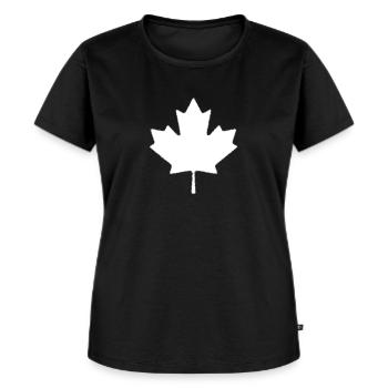 Ahornblatt - Frauen Premium Bio T-Shirt - Schwarz - Vorne - Selfina (174cm)