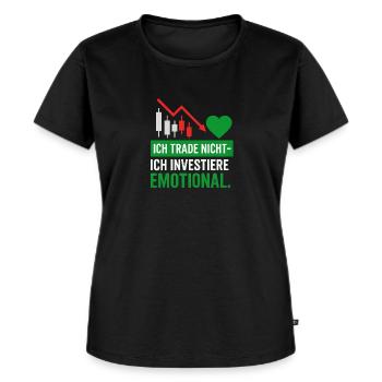 ich trade nicht ich investiere emotional hell - Frauen Premium Bio T-Shirt - Schwarz - Vorne - Selfina (174cm)