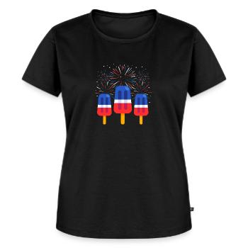 Popsicle patriotique - T-shirt Premium bio Femme - noir - Devant - Selfina (174cm)