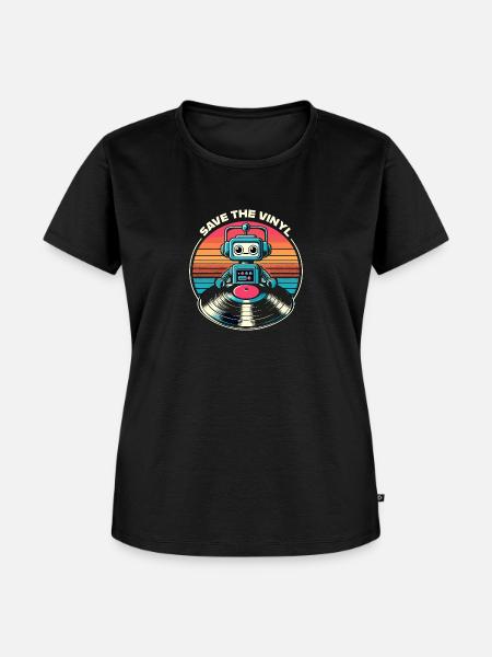 Save the Vinyl - Frauen Premium Bio T-Shirt - Schwarz