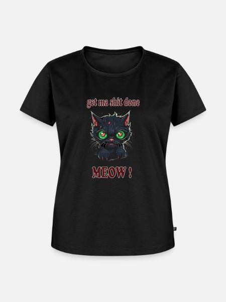 get my shit done cat - Frauen Premium Bio T-Shirt - Schwarz
