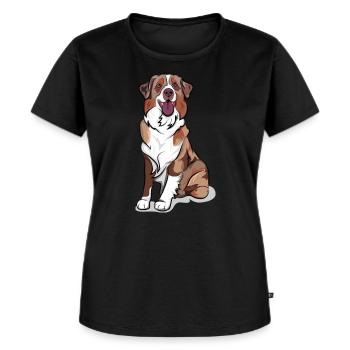 AUSTRALIAN SHEPHERD komplet redmerle - Frauen Premium Bio T-Shirt - Schwarz - Vorne - Selfina (174cm)