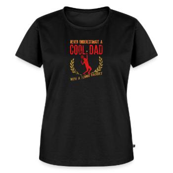Never Underestimate A Cool Dad With A Racquet - Women's Premium Organic T-shirt - black - Front - Selfina (174cm)