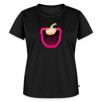 KATZEN - Frauen Premium Bio T-Shirt - Schwarz - Vorne - Selfina (174cm)