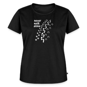 Never Walk alone Fuß Hund Pferd - Frauen Premium Bio T-Shirt - Schwarz - Vorne - Selfina (174cm)