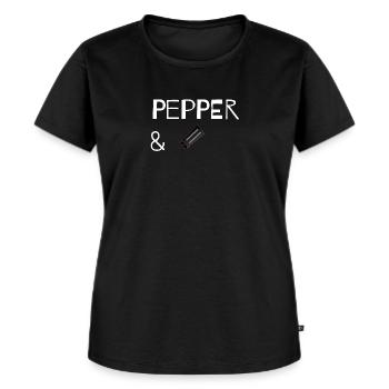 Wie Salz und Pfeffer - Lustiges Partner Paar Weiß - Frauen Premium Bio T-Shirt - Schwarz - Vorne - Selfina (174cm)