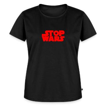 STOP WARS - Women's Premium Organic T-shirt - black - Front - Selfina (174cm)