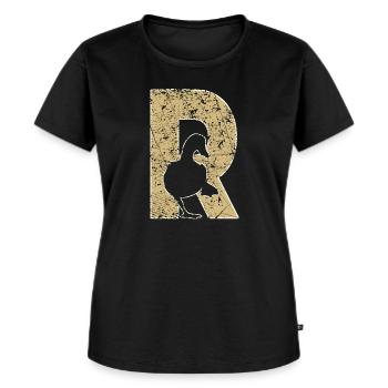 Rente Ente Pension Ruhestand - Frauen Premium Bio T-Shirt - Schwarz - Vorne - Selfina (174cm)