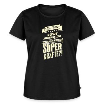 Superkräfte Sternzeichen Löwe Aszendent Löwe - - Frauen Premium Bio T-Shirt - Schwarz - Vorne - Selfina (174cm)