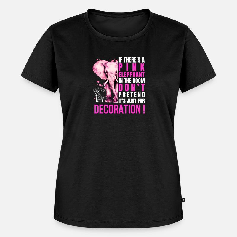 Pink elephant- Statement mit Humor - Frauen Premium Bio T-Shirt - Schwarz