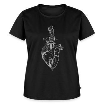 | de cœur et de poignard Rock, Métal, Tatouage, Concert - T-shirt Premium bio Femme - noir - Devant - Selfina (174cm)